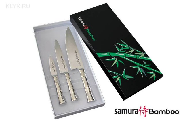 Набор из 3 ножей Samura Bamboo SBA-0220 в подарочной коробке