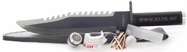 Нож Pirat HK5703 Рэмбо для выживания